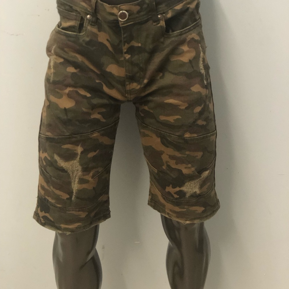 Arketype shorts denim camo straight fit olive